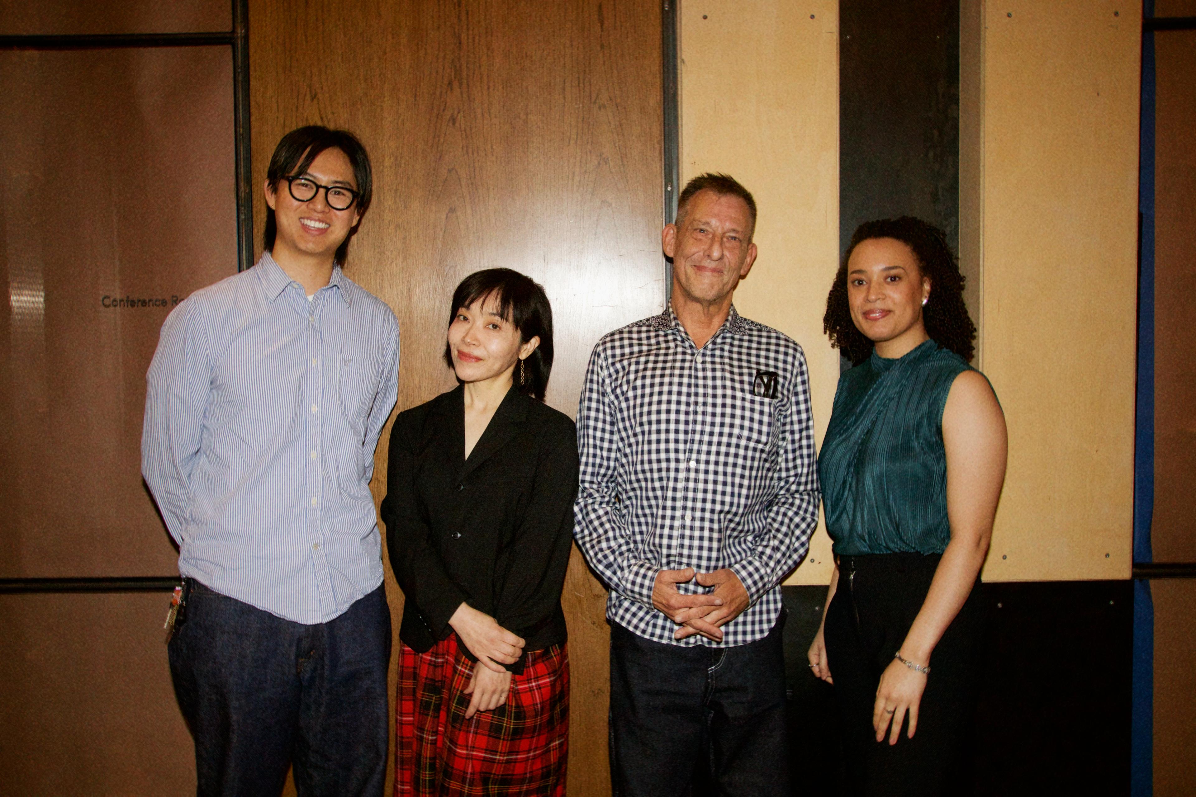 Noa Lin, Miwa Susuda, Mark Ghuneim, and Meredith Breech stand in a line posing.