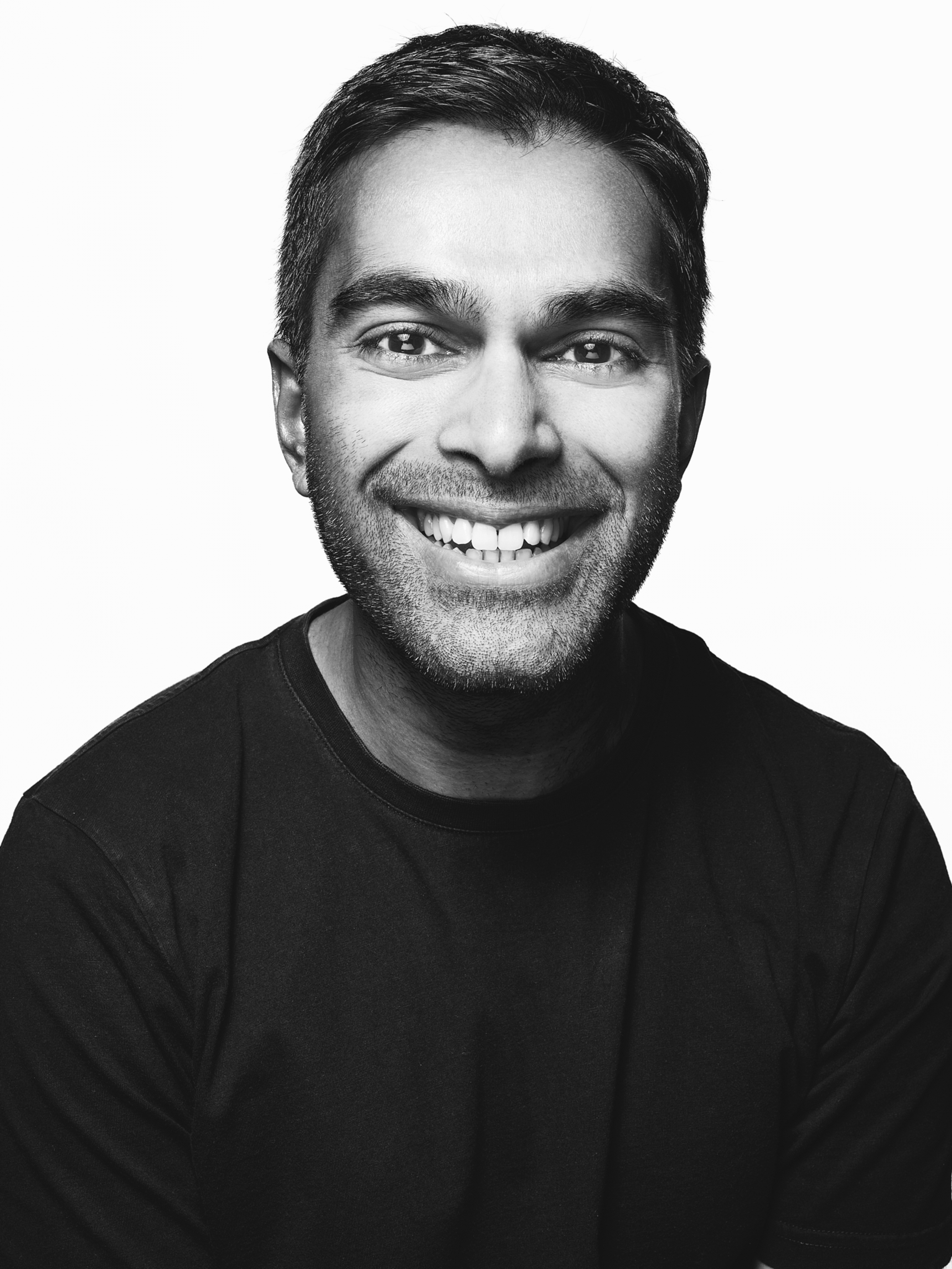 Black and white portrait of Shailyn Shah, Fotografiska Global Director Social Media