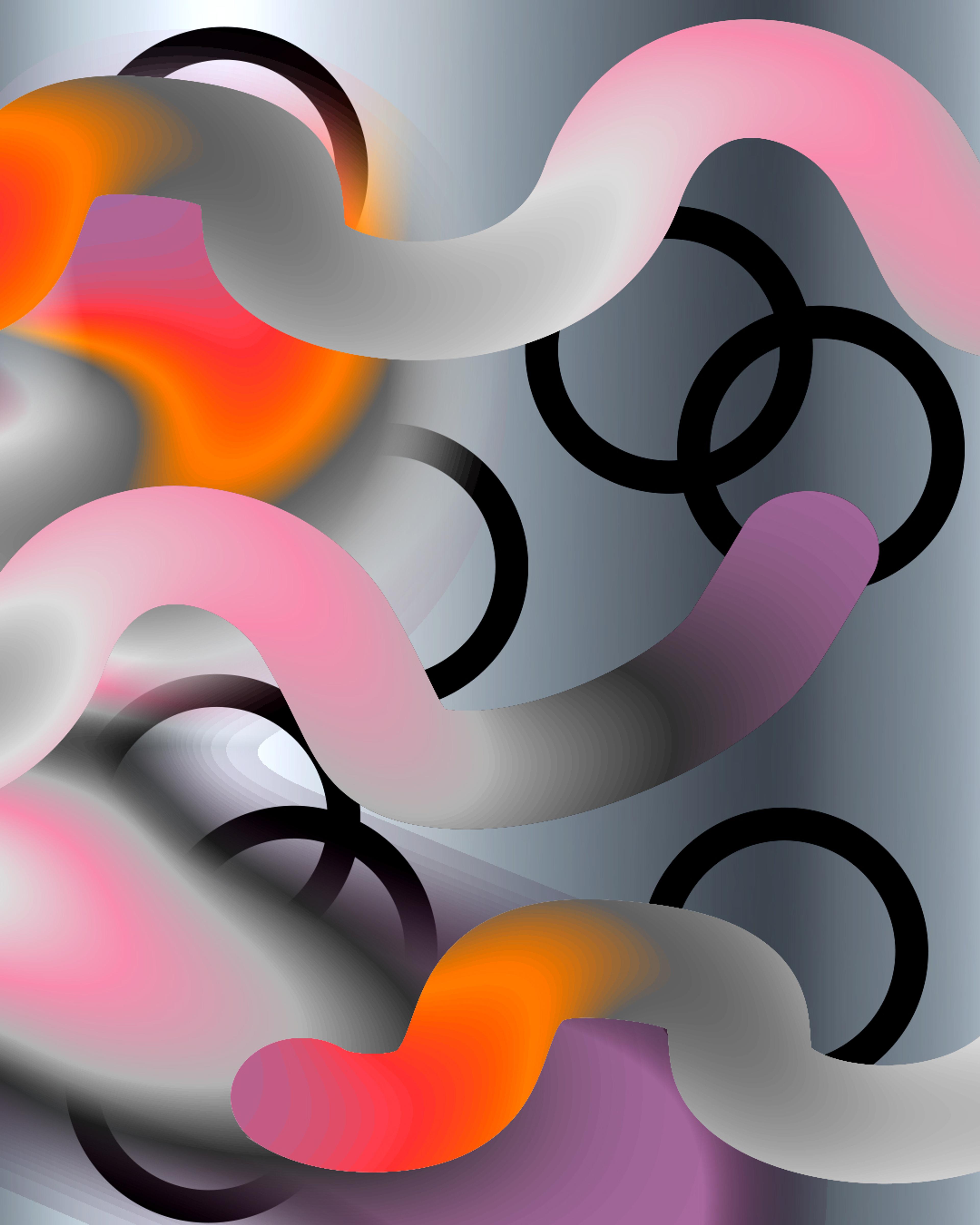 Still of Undula, depicting biomorphic silhouettes with a stylized computational aesthetic