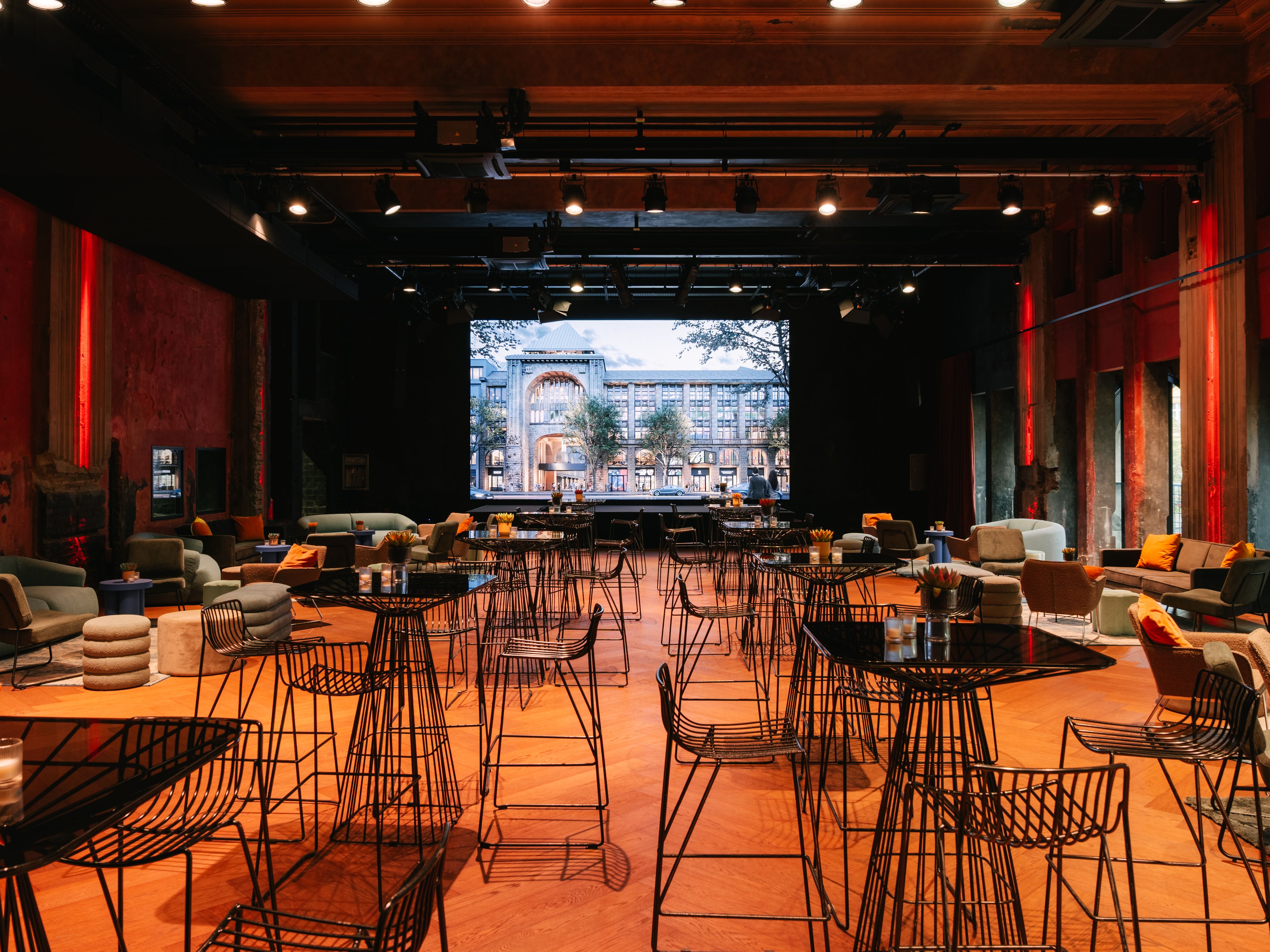 Rows of tables and seats in Ballroom
