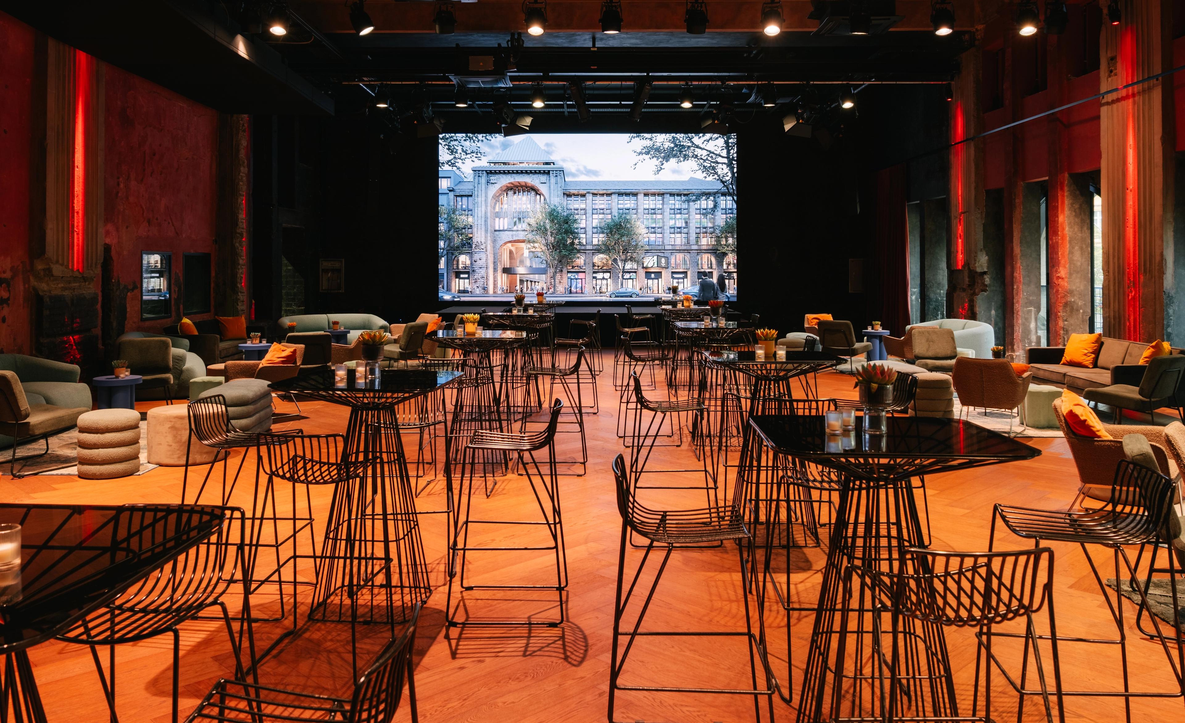 Rows of tables and seats in Ballroom