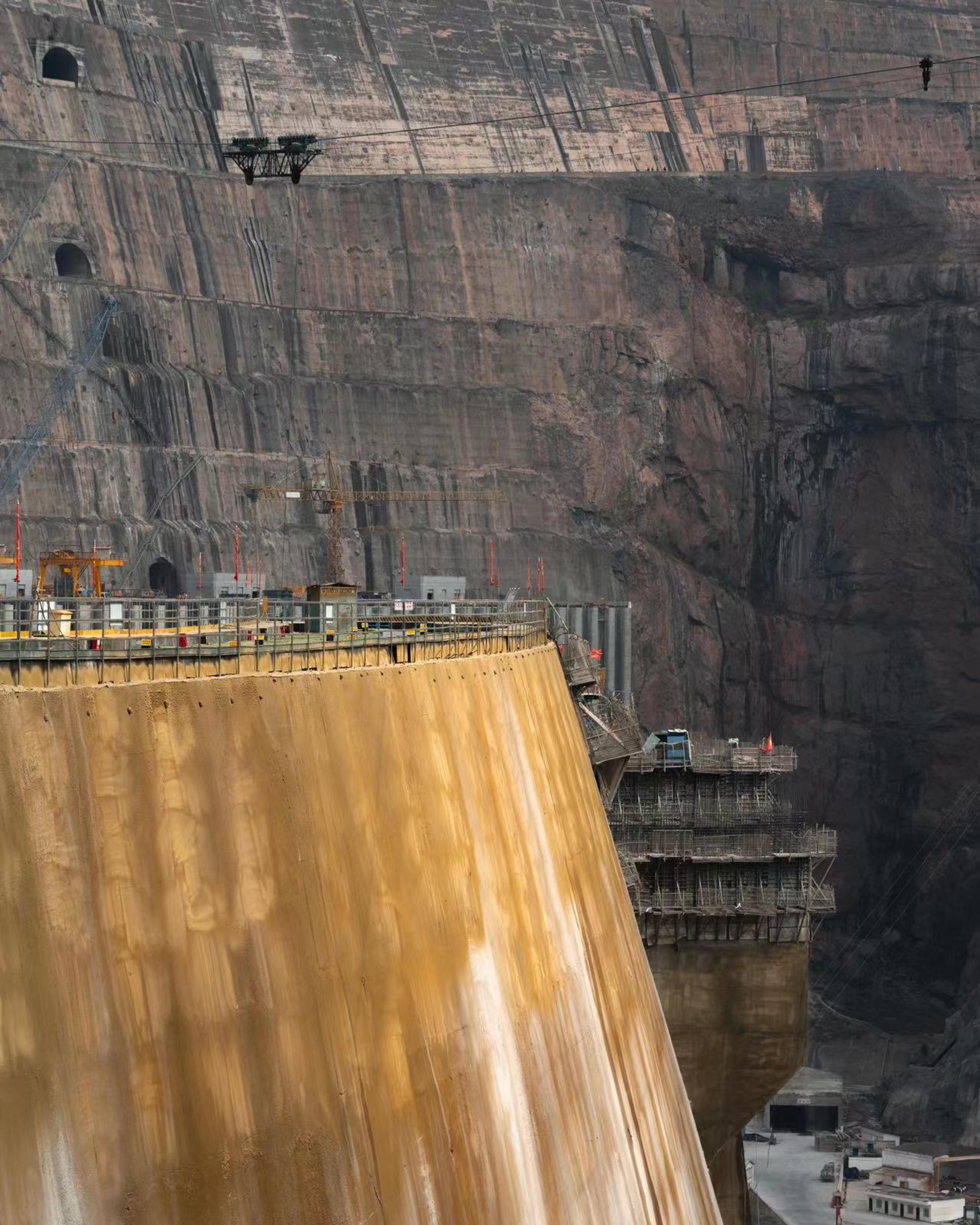 Lyu Geer, Dam of Hydropower Station, Baihetan, from The Water of Yu series, 2021, Digital print, Courtesy of the artist