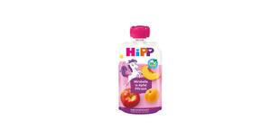 HiPP Bio-Quetschbeutel Mirabelle in Apfel Pfirsich mit Einhornmotiv, fruchtiger Snack ab 1 Jahr ohne Zuckerzusatz
