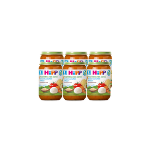 6er-Pack HiPP vegetarisches Menü Bunter Kartoffelauflauf im 220g-Glas für Babys ab dem 8. Monat