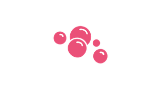 Pinke Blasen in verschiedenen Größen