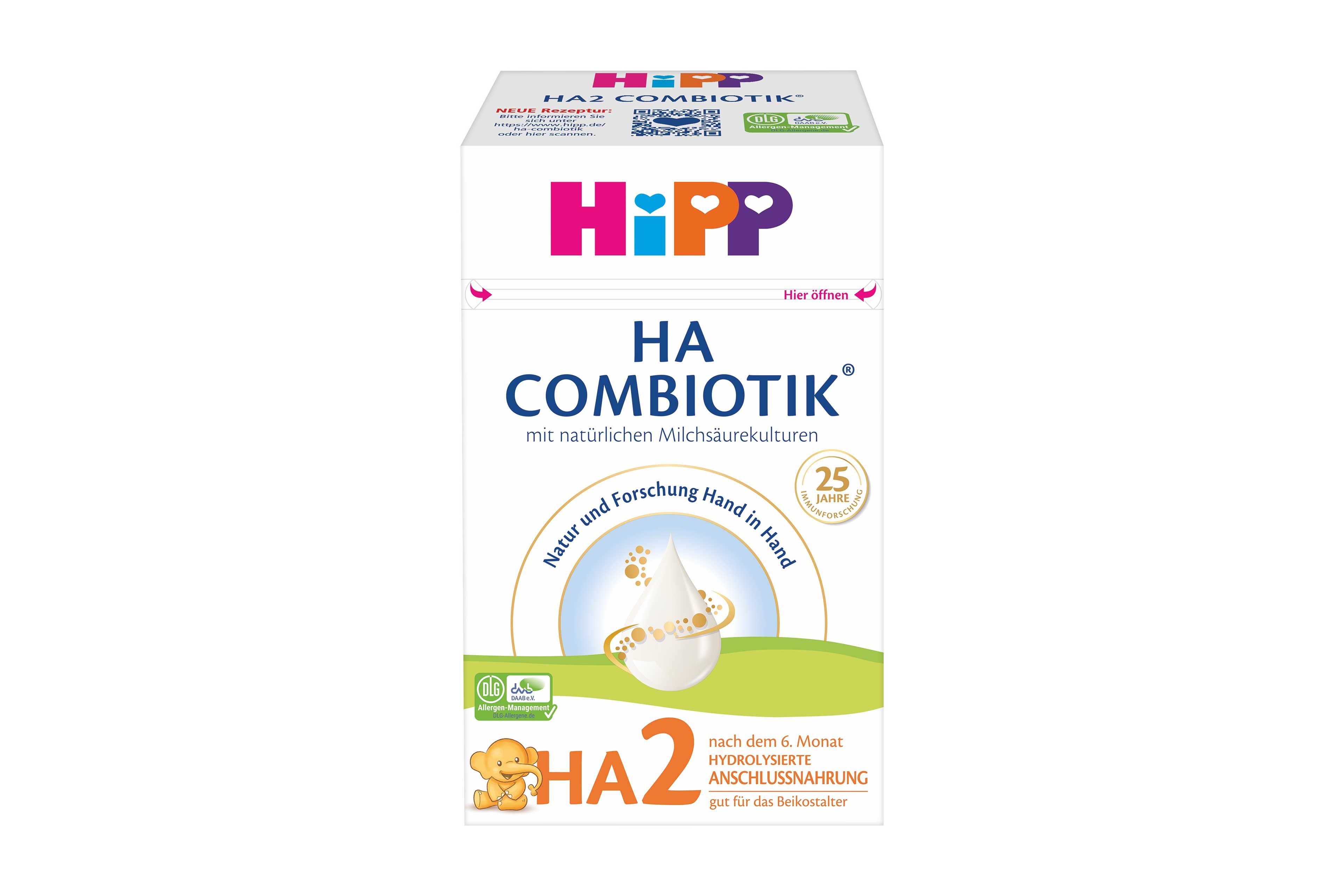 Verpackung des HiPP HA 2 Pulvers