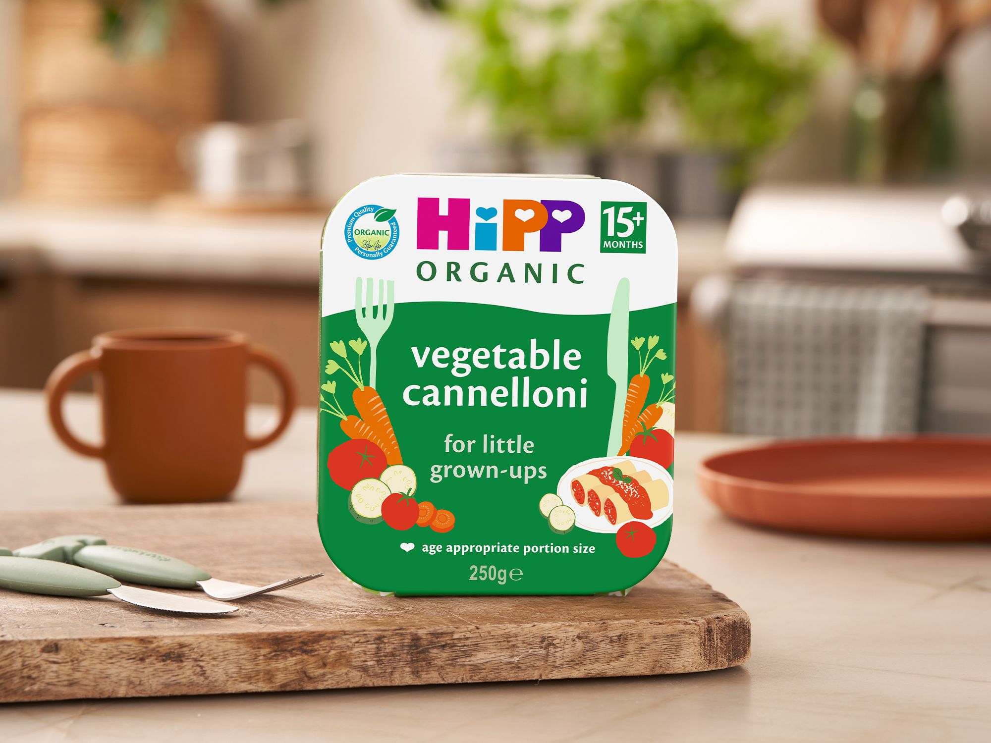 HiPP Organic Vegetable Cannelloni on a kitchen worktop