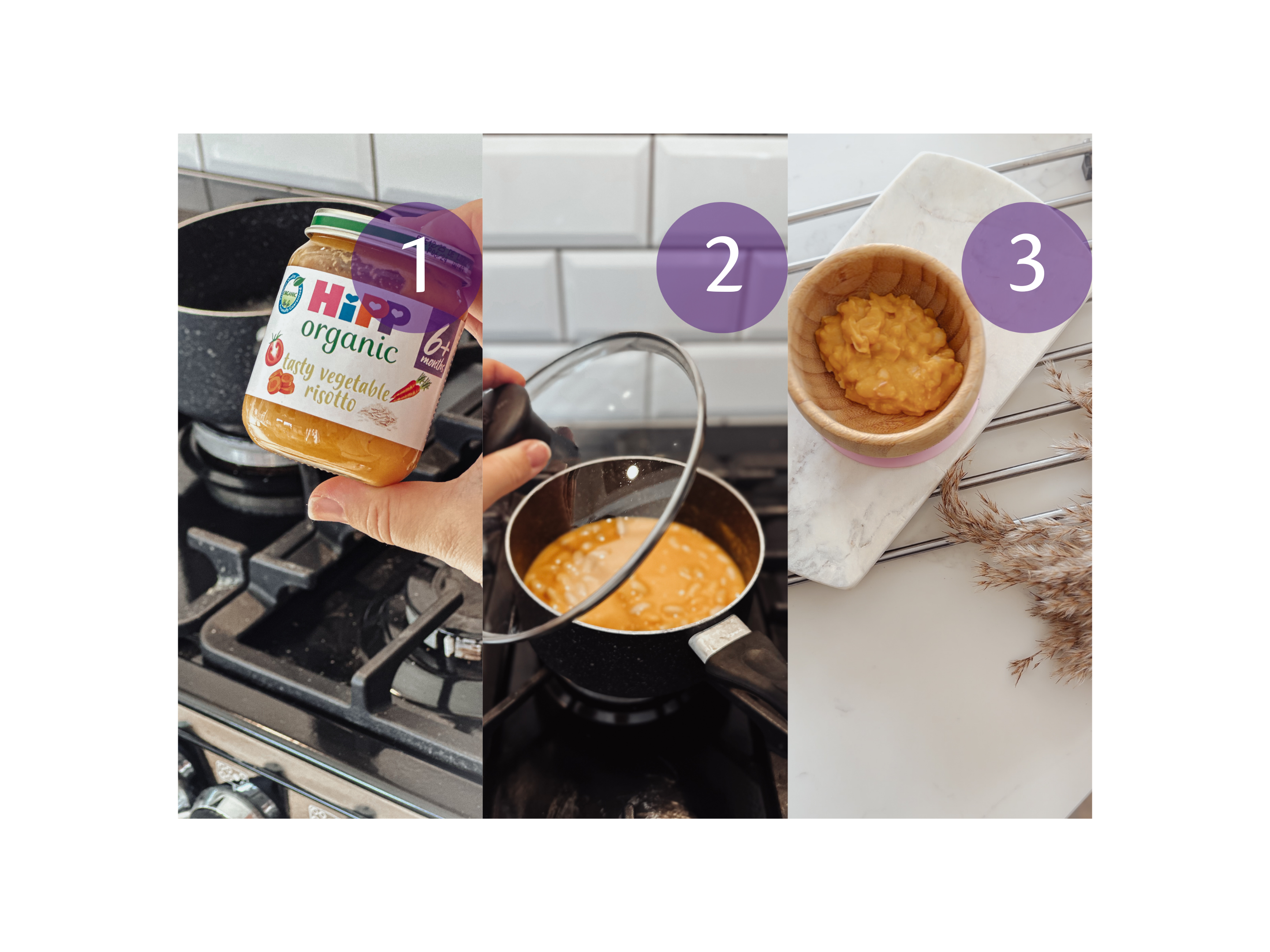 Visual step-by-step guide of recipe method