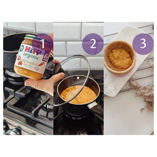 Visual step-by-step guide of recipe method
