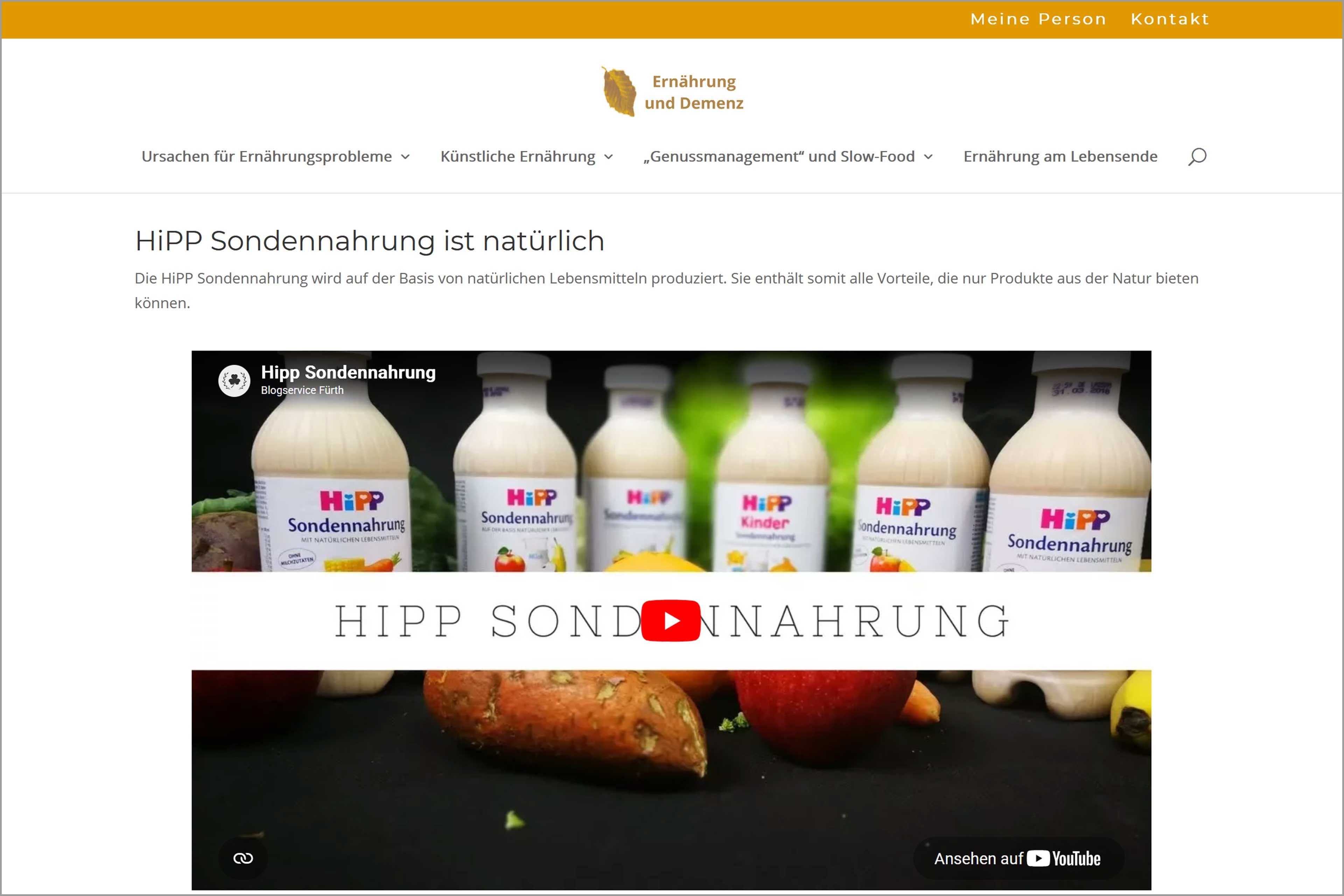 Bloggerseite "Ernährung und Demenz"