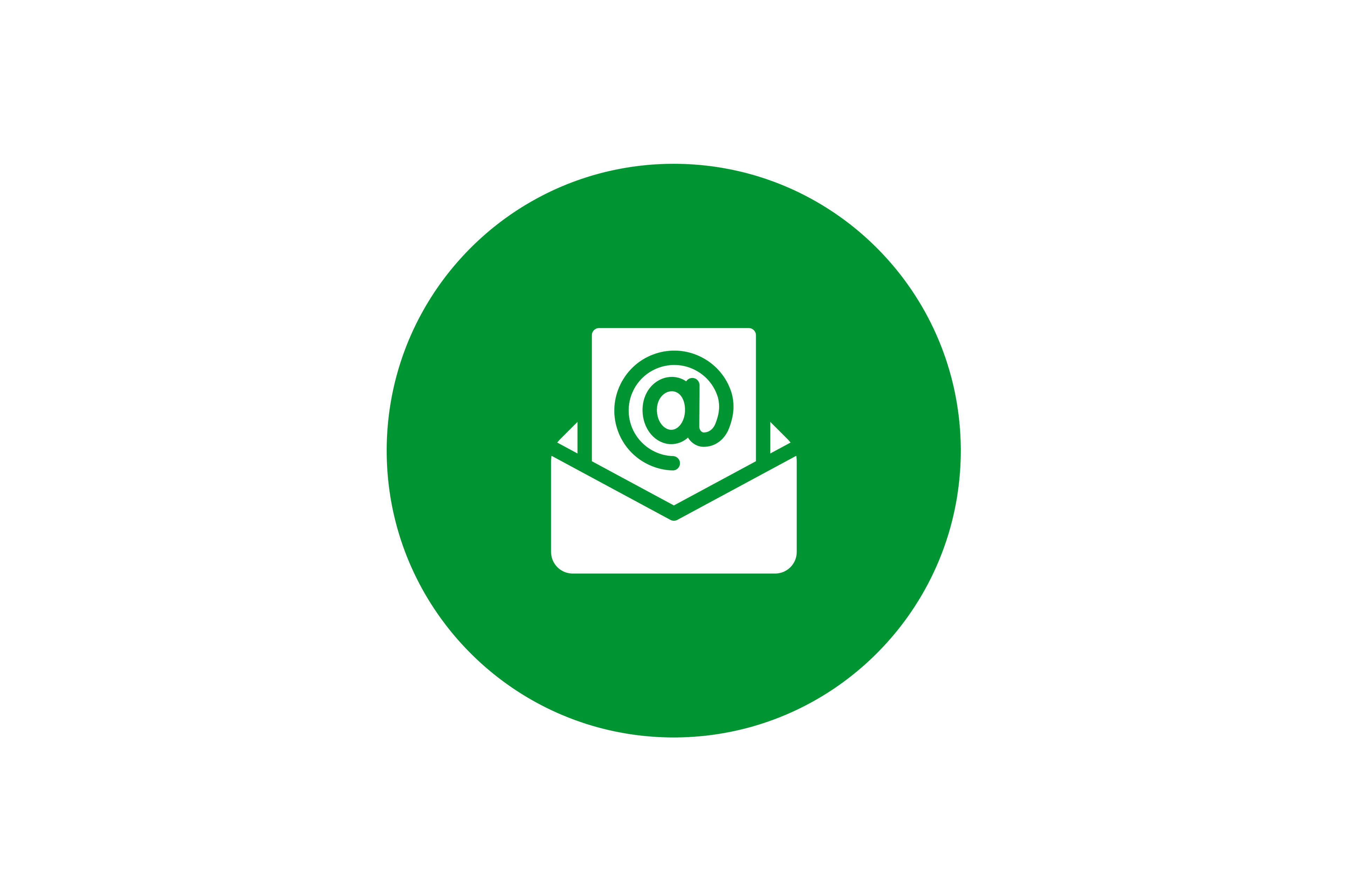 E-Mail Icon in einen grünem Kreis