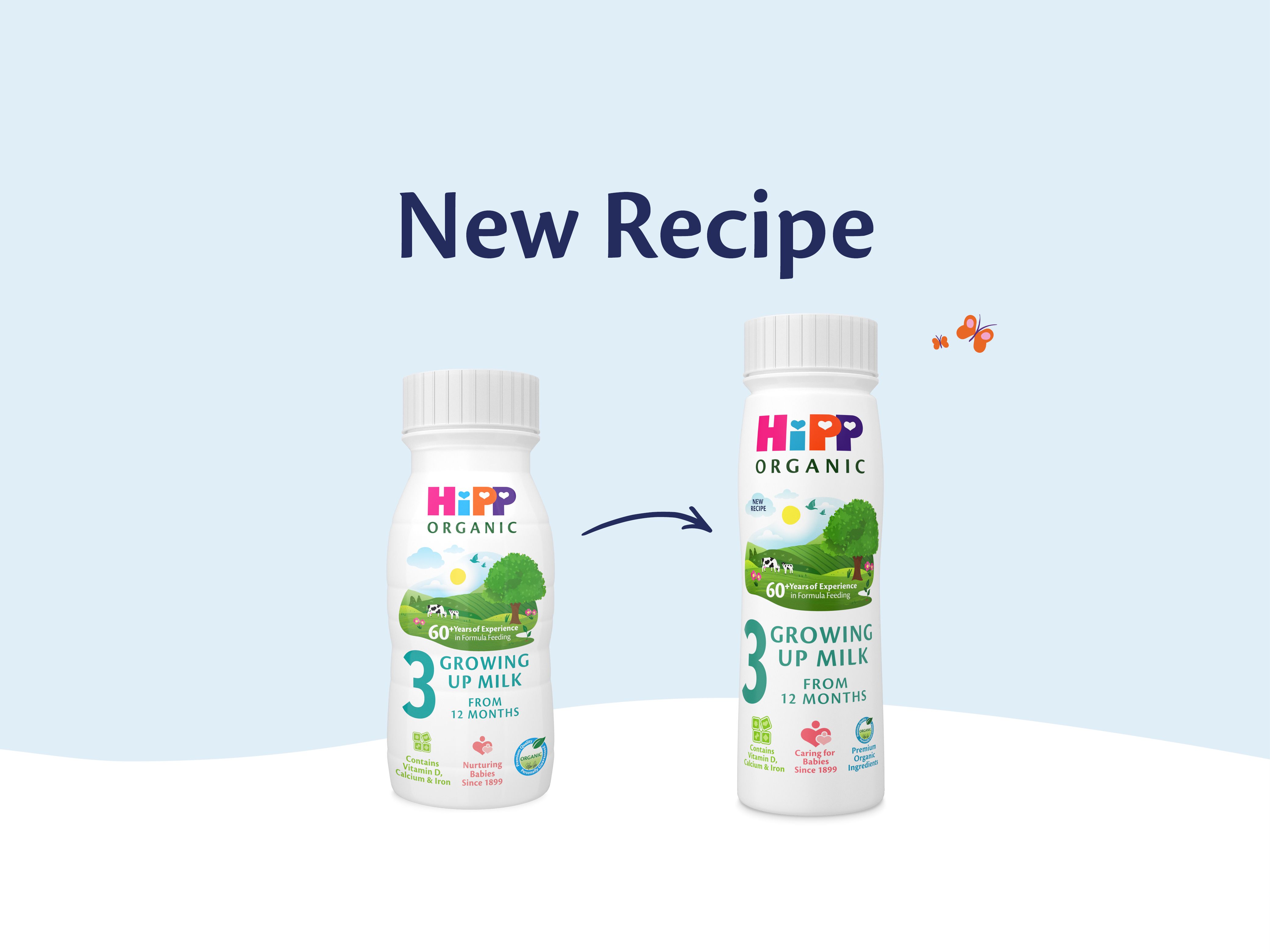 HiPP Organic growing up milk ready to feed new recipe