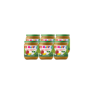 Sechserpack HiPP Bio-Gläschen Mango Kokosmilch in Apfel, 6×160g, 100 % pflanzlich für Babys
