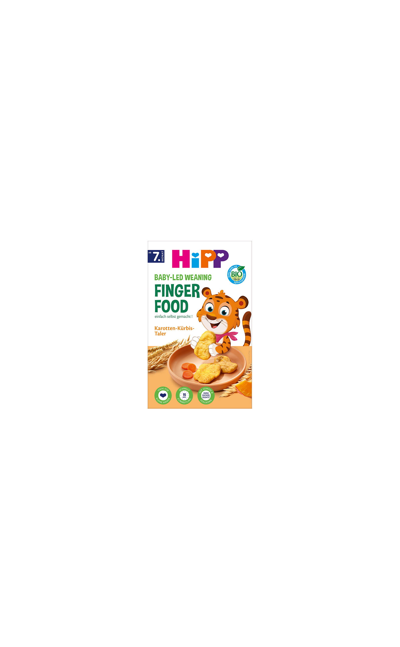 HiPP Bio Baby-Led Weaning Finger Food Karotten-Kürbis-Taler, ab 7. Monat, 240 g