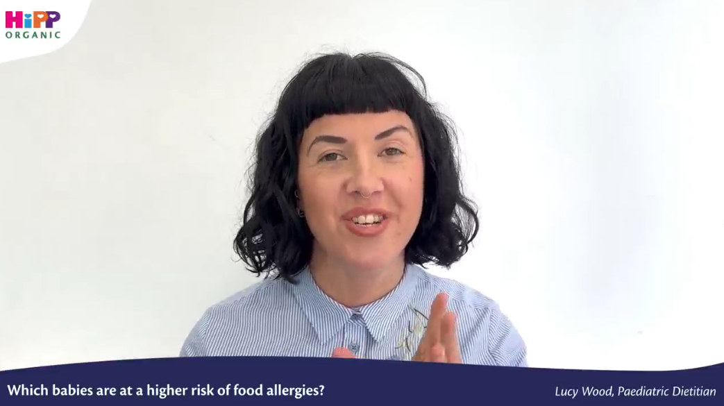 Screenshot from HCP video 'which babies are at a higher risk of food allergies'