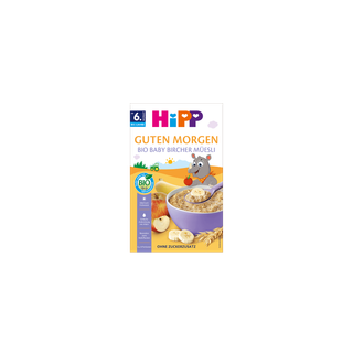 HiPP Guten Morgen Bio Baby Bircher-Müesli Packung mit Schüssel Müesli, Banane, Apfel und Getreide, ab 6 Monaten, ohne Zuckerzusatz