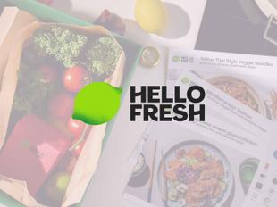 HelloFresh Kochbox mit frischem Gemüse und Rezeptkarten als Partnervorteil für HiPP Mein BabyClub Eltern