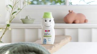 HiPP Kids soft & foamy handwash duck in a utility room next to a tap and sink