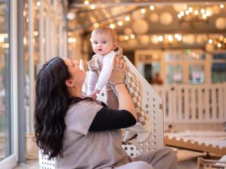 Mum playing with baby