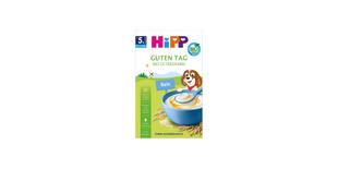 HiPP Guten Tag Bio Getreidebrei Reis Packung mit Schüssel Reisbrei, Bio-Siegel und Hinweis ohne Zuckerzusatz