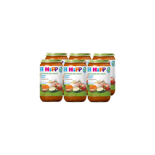 Sechserpack HiPP Bio Vegetarisches Menü Gemüse-Risotto im 250g-Glas für Babys ab 12 Monaten