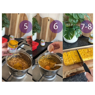 Visual step-by-step guide of recipe method
