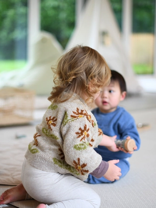 Toddlers playing with a toy together