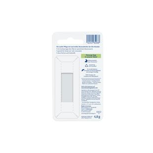 Verpackung eines weißen Teststreifens mit Barcode und Gebrauchsanweisung in kleiner Schrift