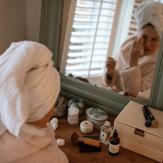 Mum practicing self care
