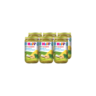 Sechserpack HiPP Pasta Bambini Gläschen, Tagliatelle in Spinat-Käse-Sauce für Kleinkinder ab 12 Monaten
