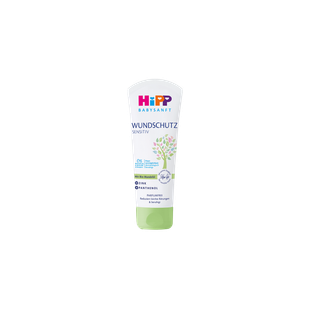 HiPP Babysanft Wundschutz Sensitiv 75 ml Tube vor schwarzem Hintergrund, sanfter Windelcremeschutz für empfindliche Babyhaut