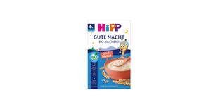 HiPP Gute Nacht Bio Milchbrei Grieß-Natur Packung mit Schüssel Milchbrei, ab 6. Monat, ohne Zuckerzusatz