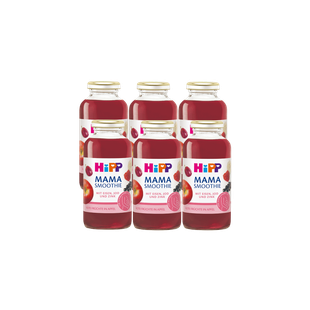 Sechserpack HiPP Mama Smoothie Rote Früchte in Apfel in 200-ml-Glasflaschen für werdende und stillende Mamas