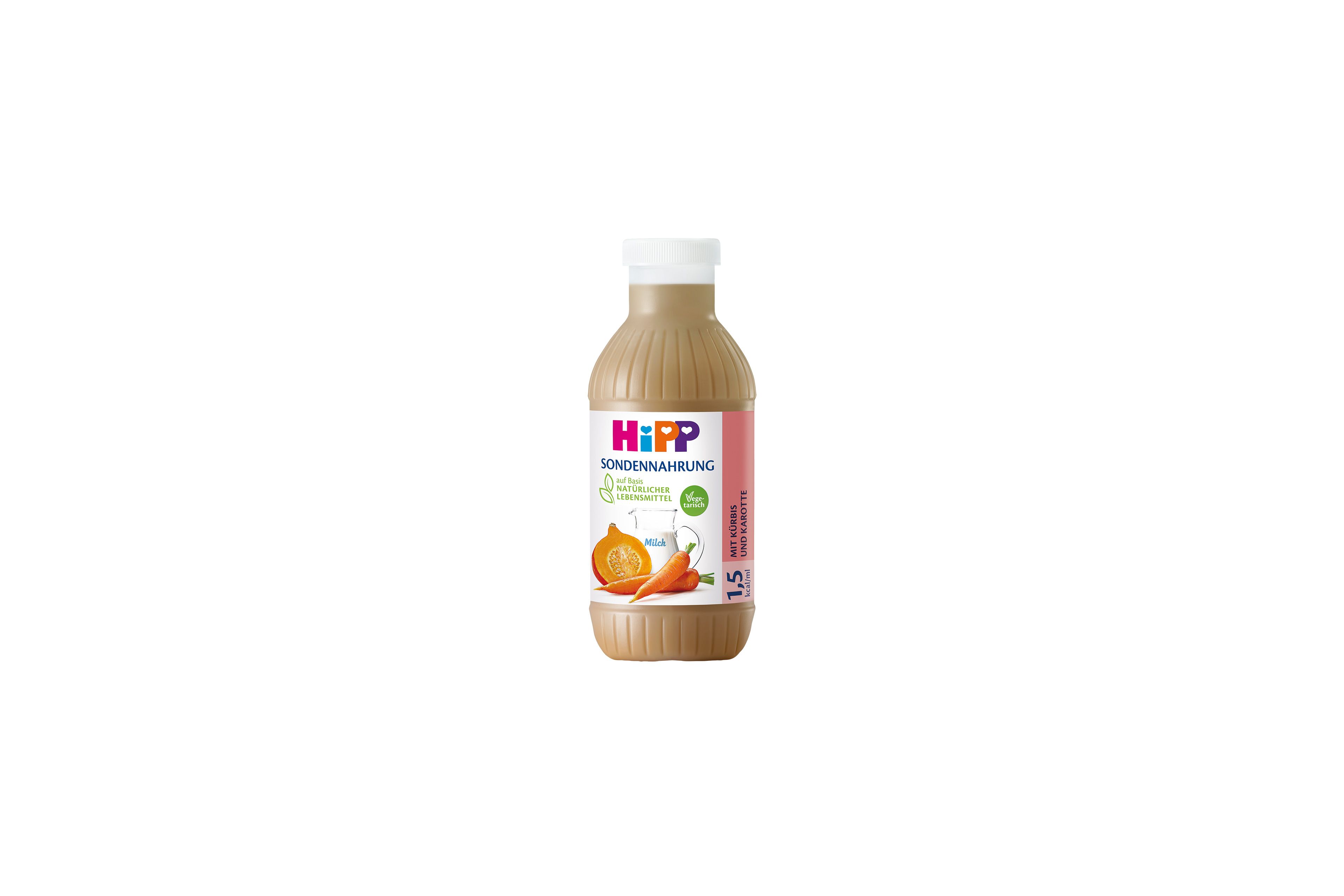HiPP Sondennahrung 1,5 kcal/ml in Flasche, Variante mit Kürbis und Karotte auf Basis natürlicher Lebensmittel