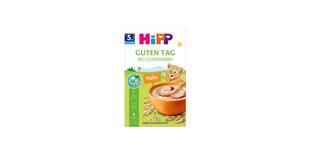 HiPP Guten Tag Bio Getreidebrei Hafer Packung mit Schüssel Haferbrei, Bio-Siegel und Hinweis ohne Zuckerzusatz