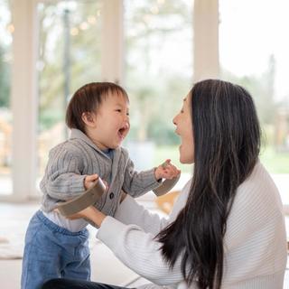 Mum and baby playing