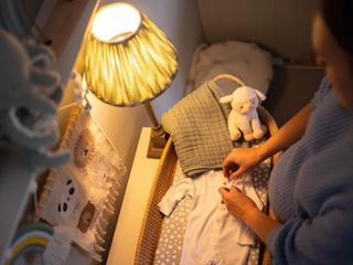 Expecting mum preparing nursery