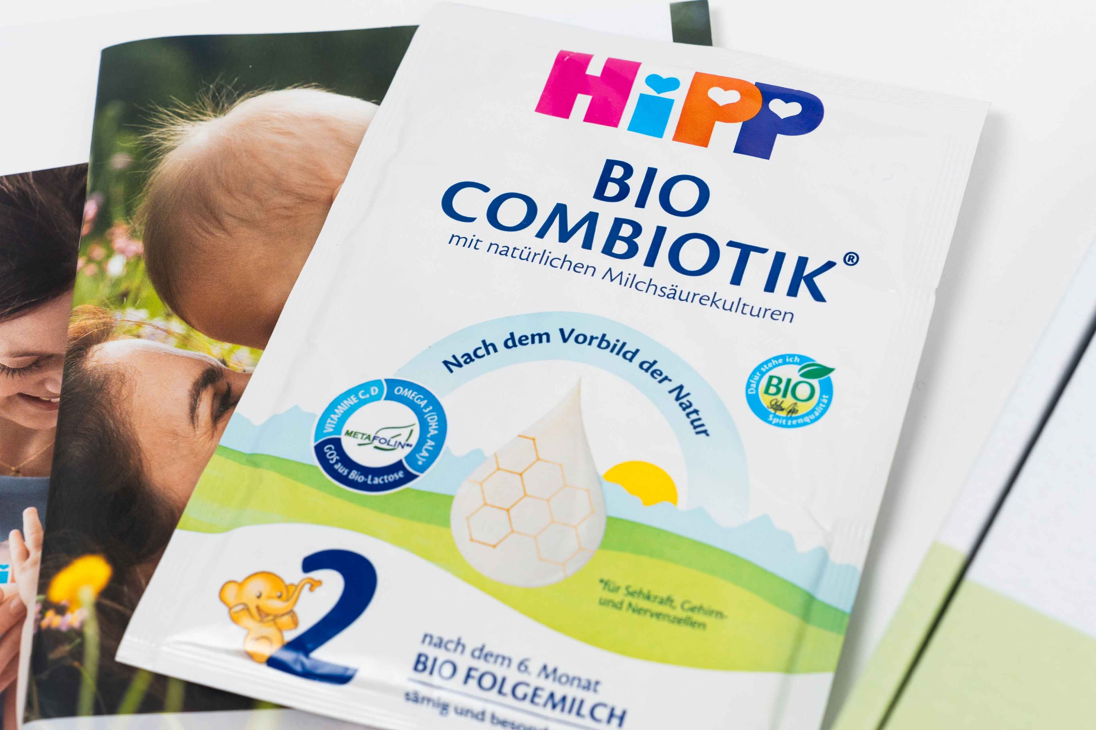 Verpackung von HiPP Bio Combiotik Folgemilch Probierbeutel