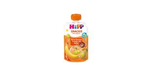 HiPP Snackie Quetschbeutel Birne Banane Traube mit Hafer, Bio-Frucht-Getreide-Snack ab 1 Jahr