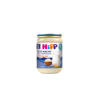 HiPP Gute Nacht Milchreis pur Bio-Abendbrei im 190g-Gläschen für Babys ab 8 Monaten