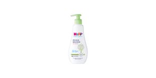 HiPP Babysanft Pflege Balsam intensiv in weißer Pumpflasche mit grünem Spender auf weißem Hintergrund