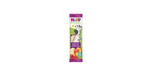 HiPP Zebra Früchte Riegel Himbeere in Banane-Apfel in bunter Kinderverpackung mit Zebra-Illustration und Bio-Siegel
