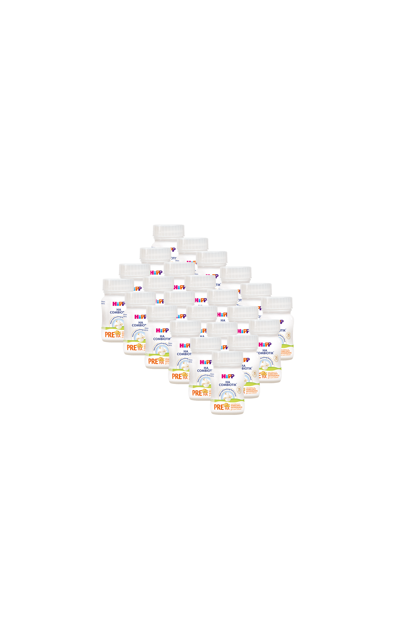 24x90ml Packung mit HiPP Babyfläschchen, praktisch für unterwegs und entspannte Fläschchenmahlzeiten