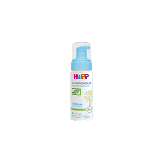 HiPP Schaumdusche hochverträglich Flasche mit Pumpspender für parfümfreie, beruhigende Pflege sensibler, trockener Haut