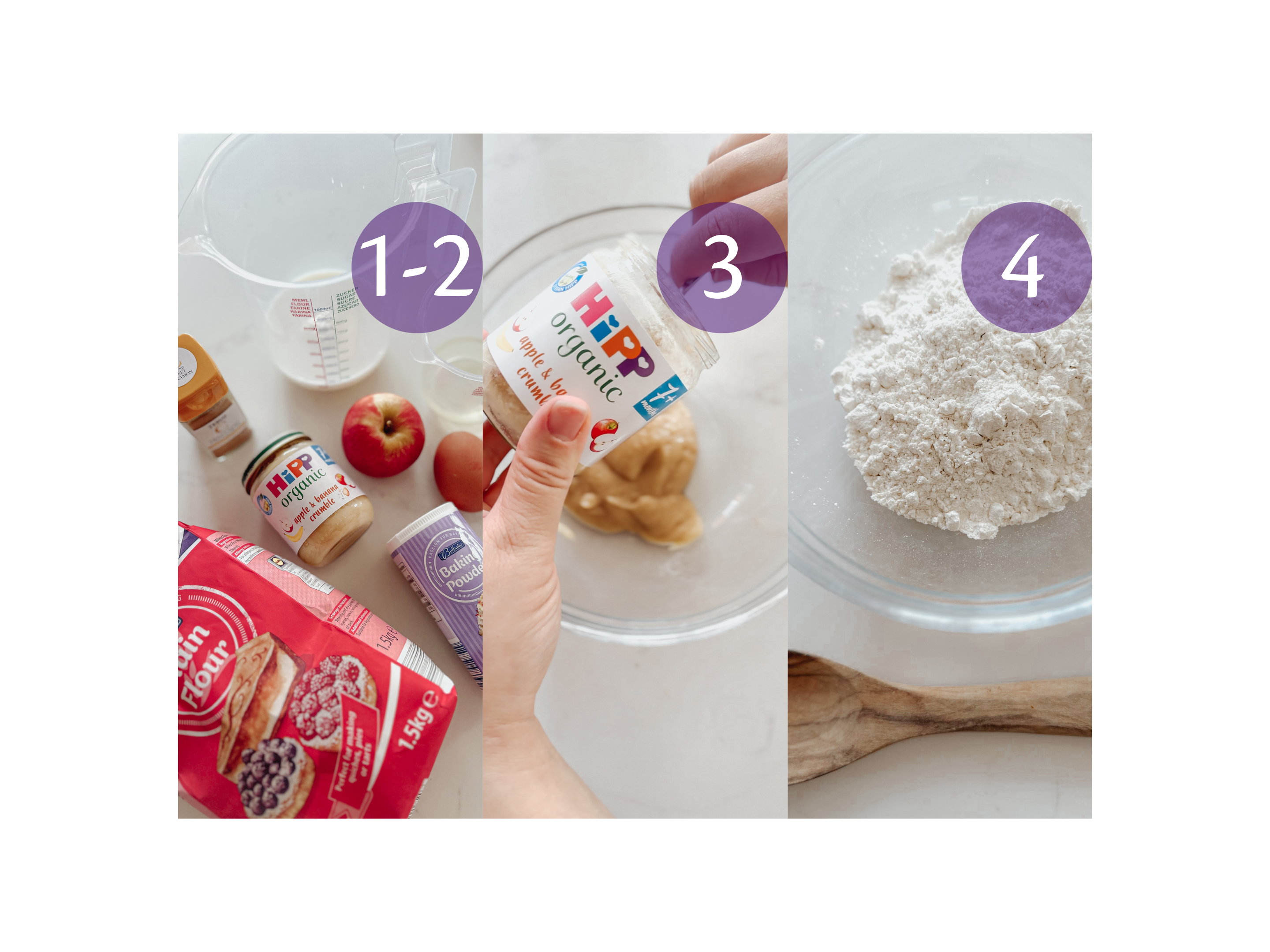 Visual step-by-step guide of recipe method