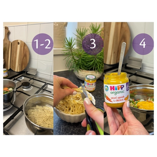 Visual step-by-step guide of recipe method