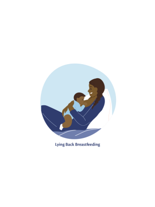 Graphic of mum lying back breastfeeding