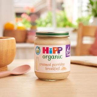 HiPP Organic Creamed Porridge Breakfast next to a breakfast bowl