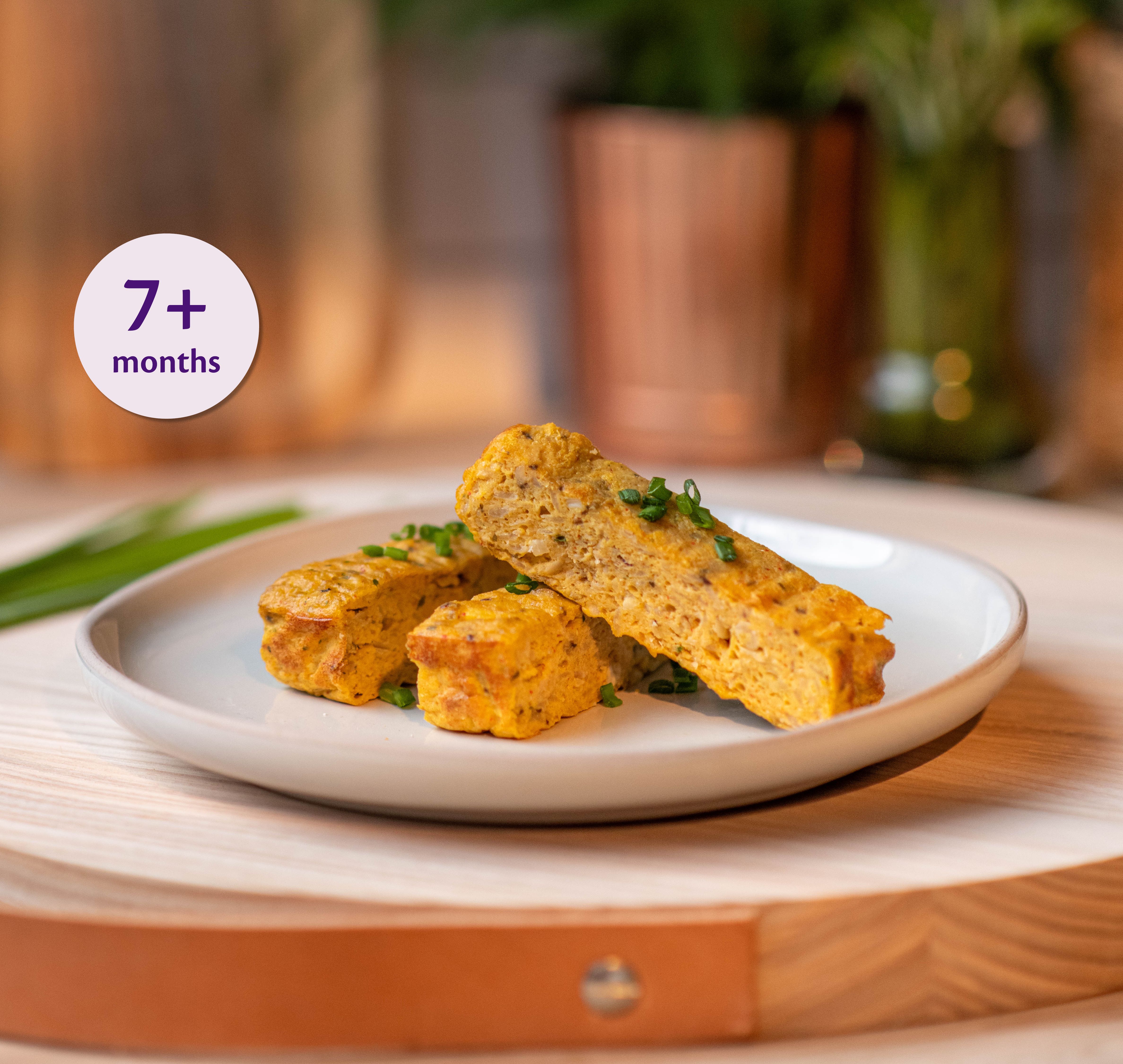 Lentil bake on wooden chopping board