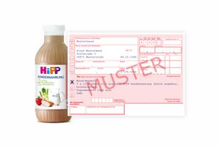 Ein beispielhaft ausgefülltes Rezeptmuster für die Verordnung HiPP Sondennahrung